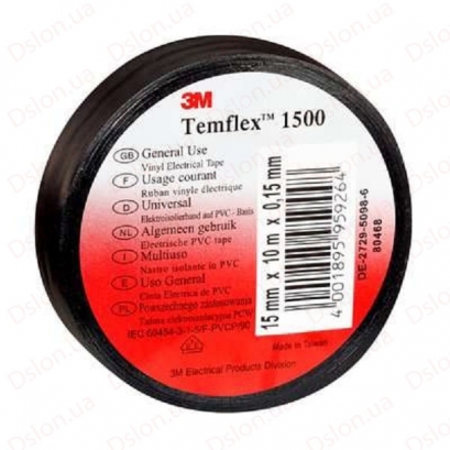 3М Vinyl Plastic Electrical Tape 1200, 17 мм х 20 метрів (ізолента чорна)