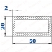 Профіль алюмінієвий прямокутний 20*50*2 0