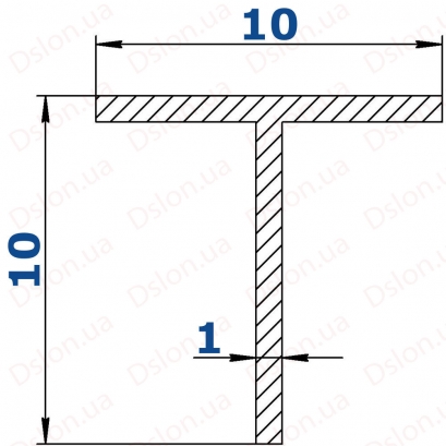 Профіль Т-подібний 10*10*1,0 Анод