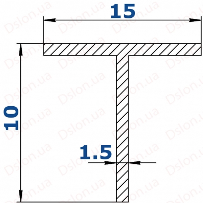 Профіль Т-подібний 15*15*1,5 Анод