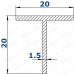 Профіль Т-подібний 20*20*1,5 Анод 1