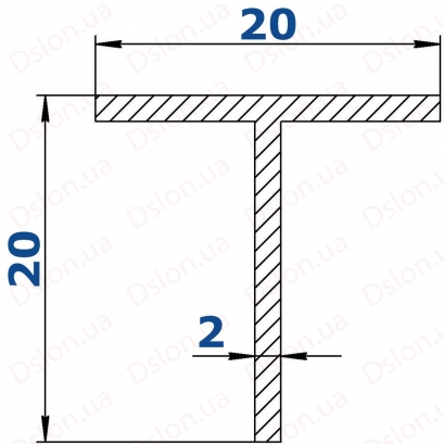 Профіль алюмінієвий П-подібний  20*13*20*1,25  Анод