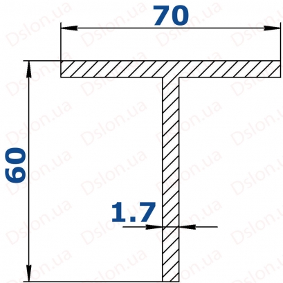Профіль Т-подібний 70*60*1,7 рифлений