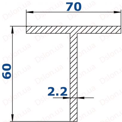 Профіль Т-подібний 70*60*2,2 рифлений